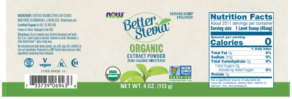 Better Stevia Powder Organic (113g) Emerson Ecologics