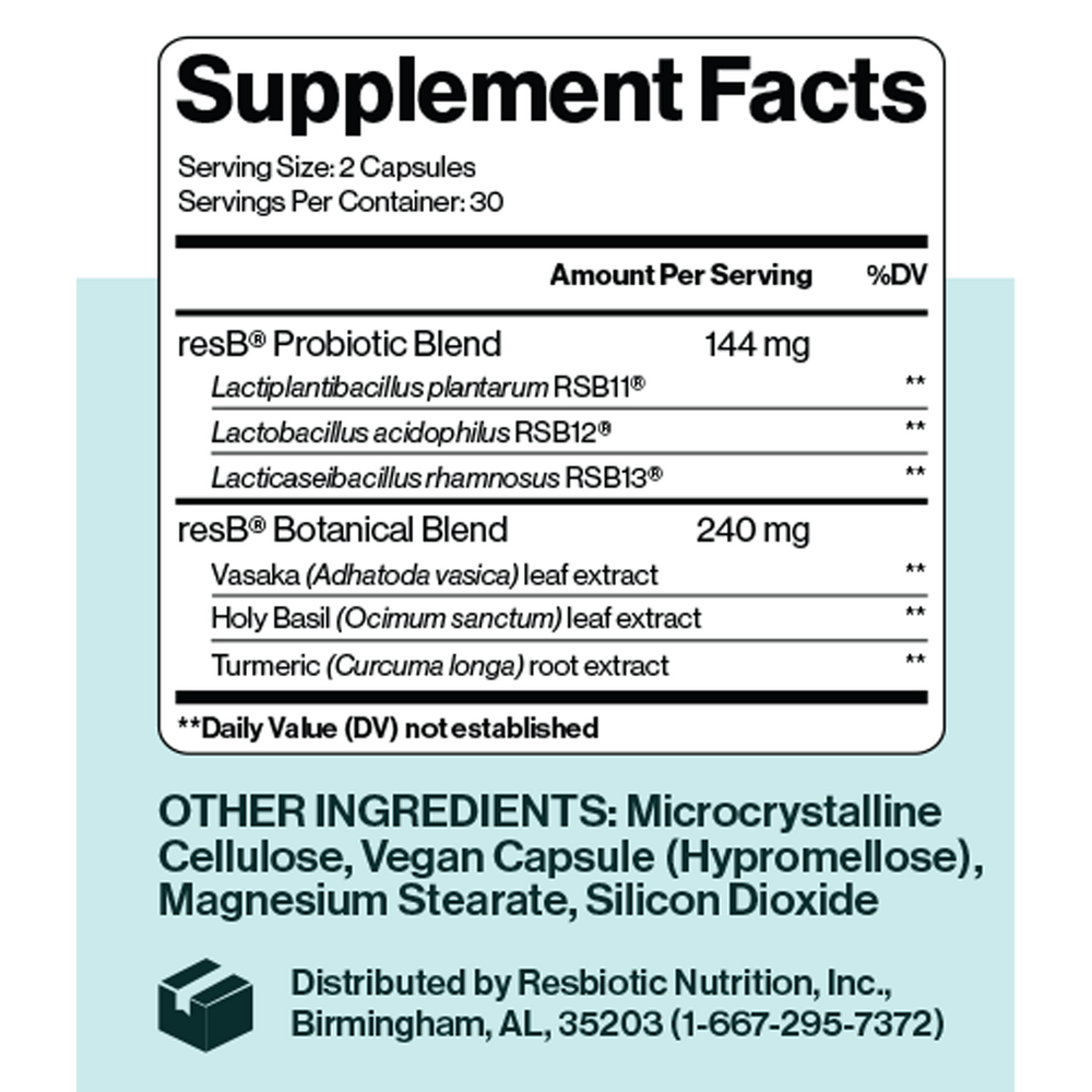 PRO resB Lung Support Probiotic 2-Pack of 60 Capsules Emerson Ecologics
