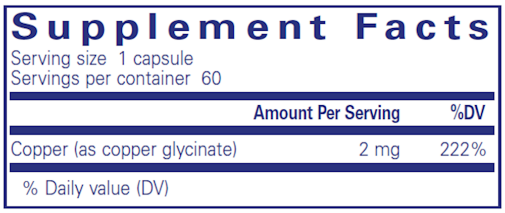 Pure Encapsulations Copper Glycinate Emerson Ecologics