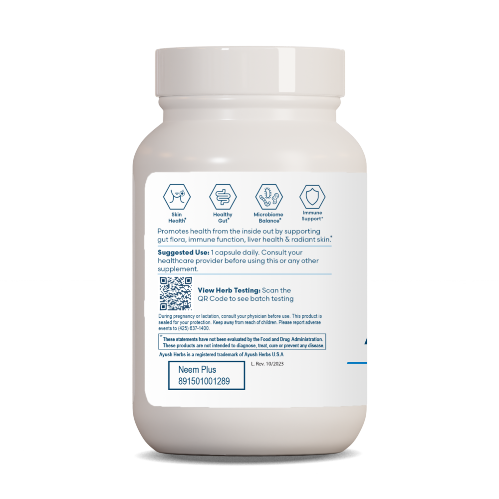 Ayush Herbs Neem Plus (90 Veg Caps) Xymogen