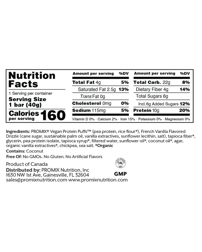 Promix Vegan Cereal Bar French Vanilla Promix