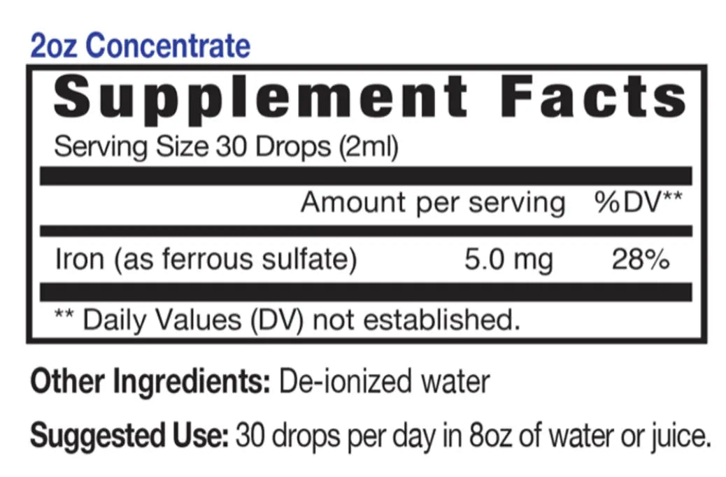 Ionic Minerals Iron Liquid Concentrate Emerson Ecologics
