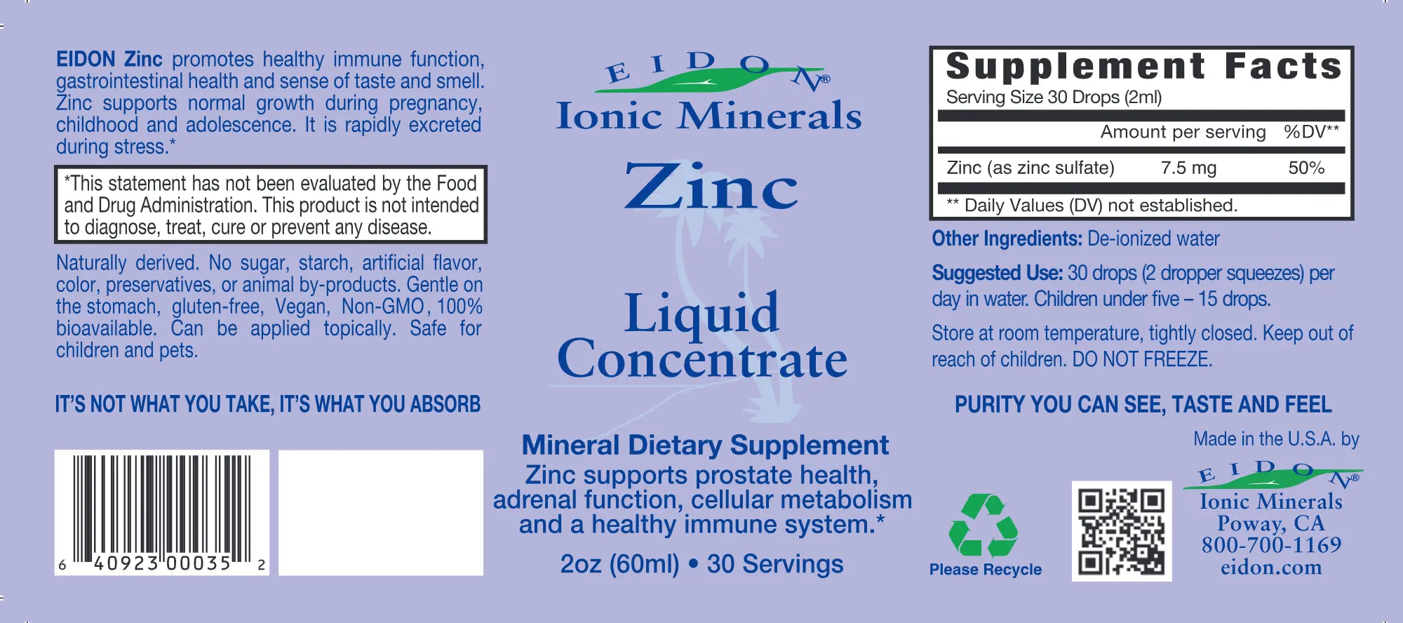Eidon Ionic Minerals Zinc Emerson Ecologics