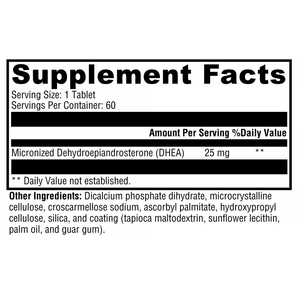 DHEA Micronized 25mg (60 Tablets) Xymogen