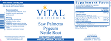Load image into Gallery viewer, Vital Nutrients Saw Palmetto Pygeum Nettle Root